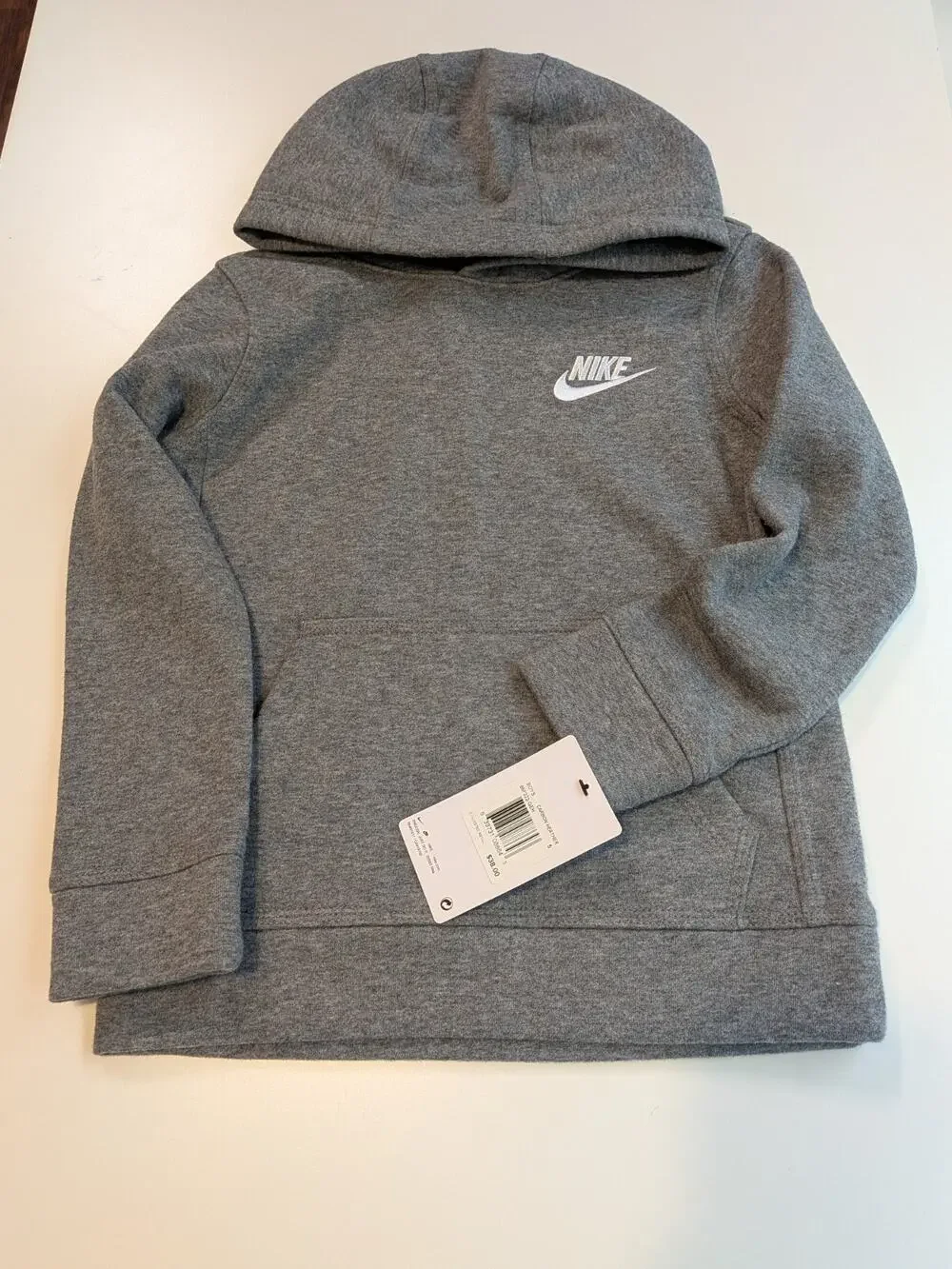 Nike All Kids Fit Sportswear Club Fleece Hoodie Sweatshirt Grey New